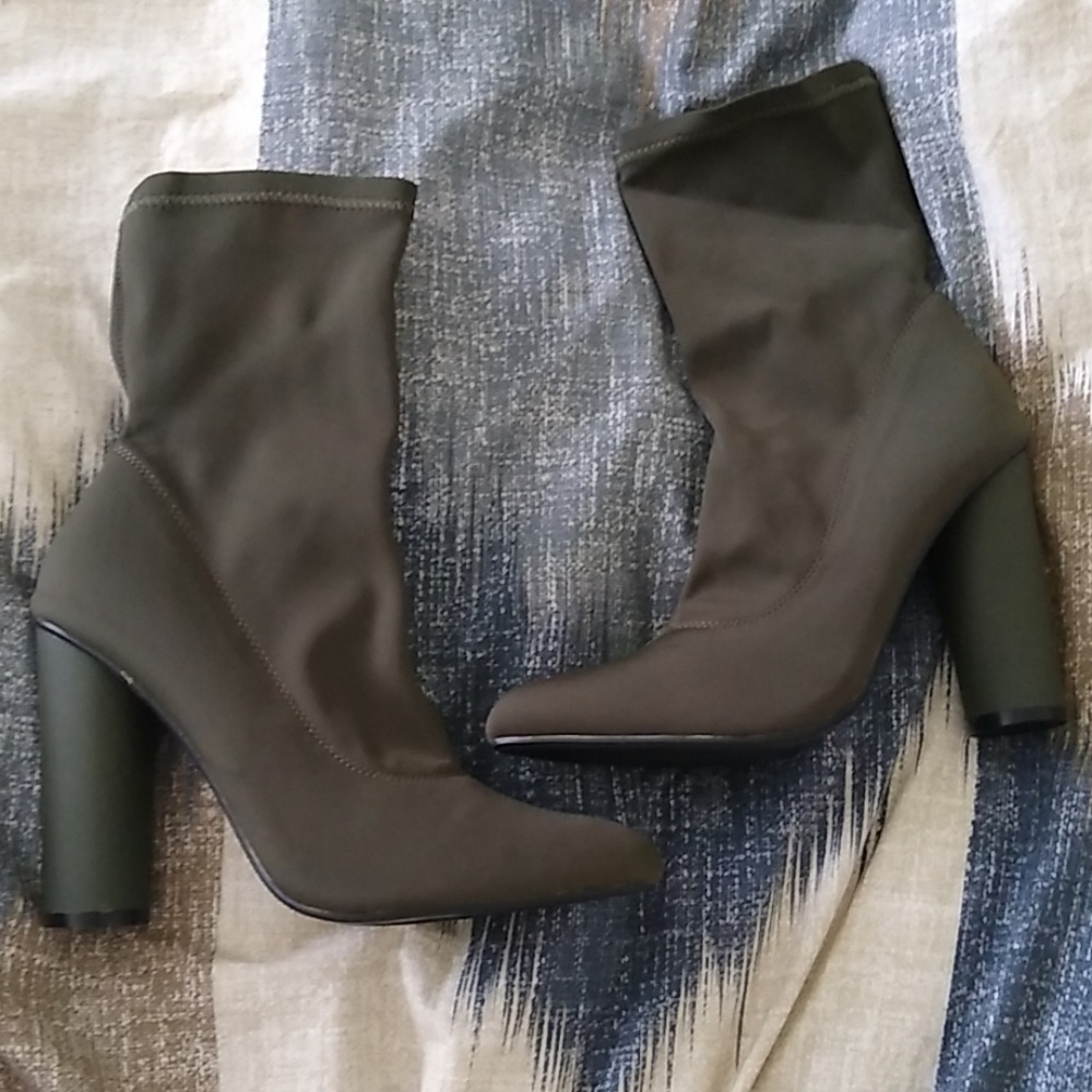 Olive Green Sock Boots